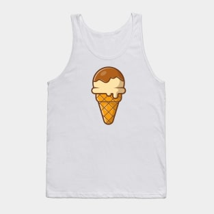 Cone ice cream  with chocolate cartoon Tank Top